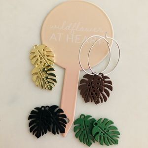 Monstera Earrings Set